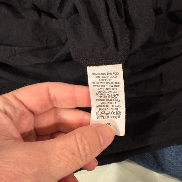 Comfy USA Zoey newsprint tunic dress black sz XS S artsy unique - Picture 8 of 9